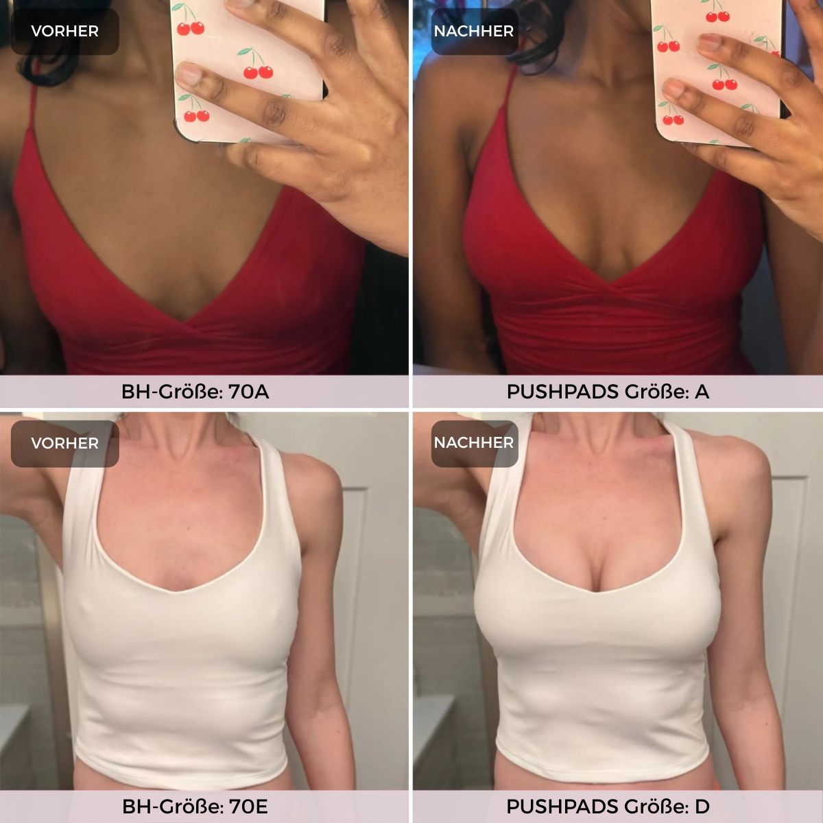 PushPads - Doppelseitig klebende Brusteinlagen