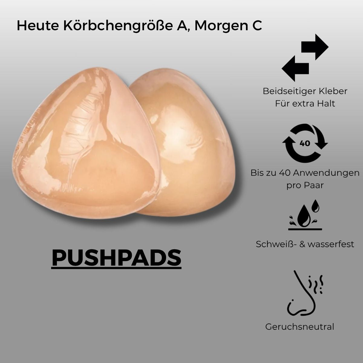 PushPads - Doppelseitig klebende Brusteinlagen