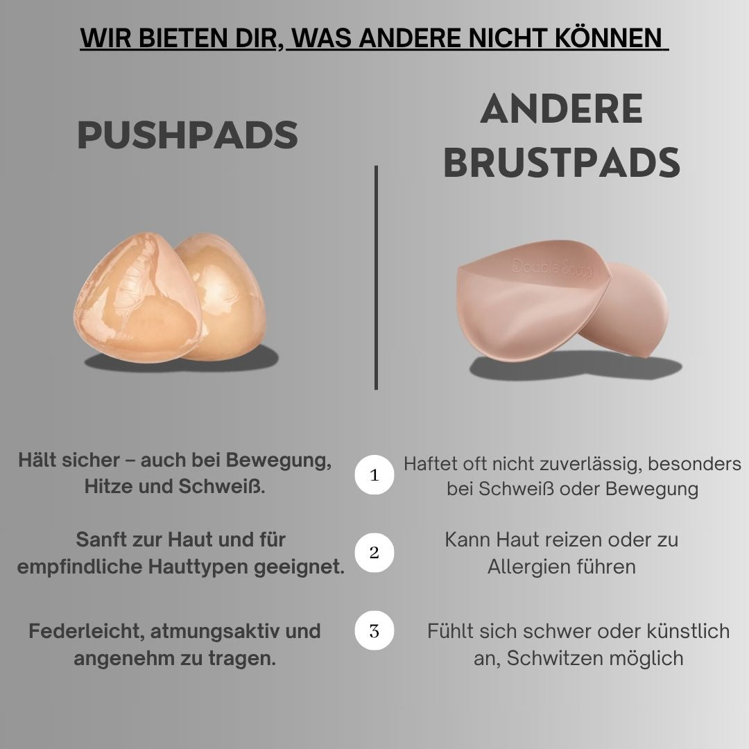 PushPads - Doppelseitig klebende Brusteinlagen